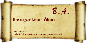 Baumgartner Ákos névjegykártya